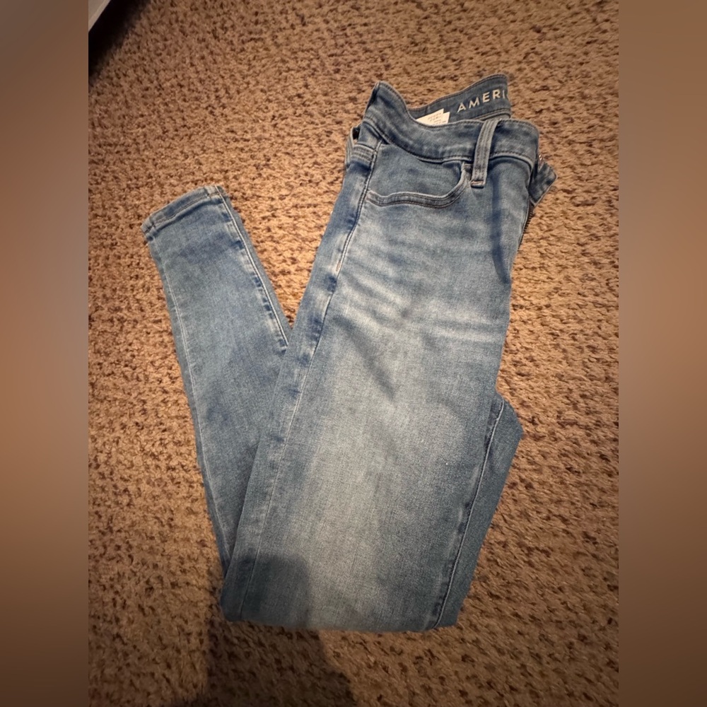American Eagle Outfitters Women's Light Blue Skinny Jeans